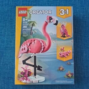 LEGO Creator 3-in-1 Flamingo Set with Pink and Black Pieces. New